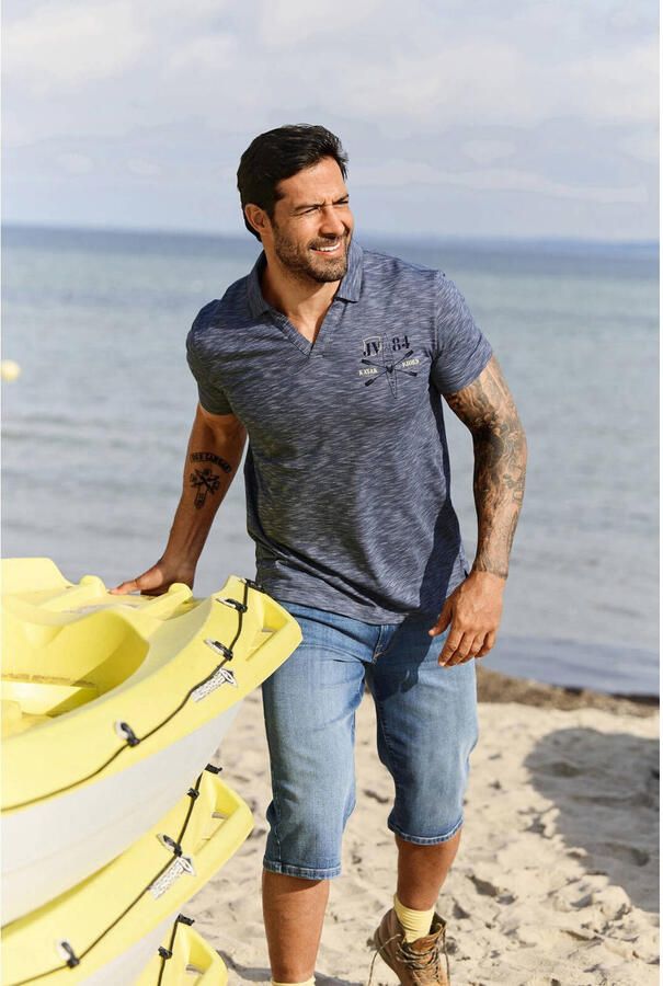 Jan Vanderstorm regular polo GISTUR Plus Size donkerblauw - Foto 2