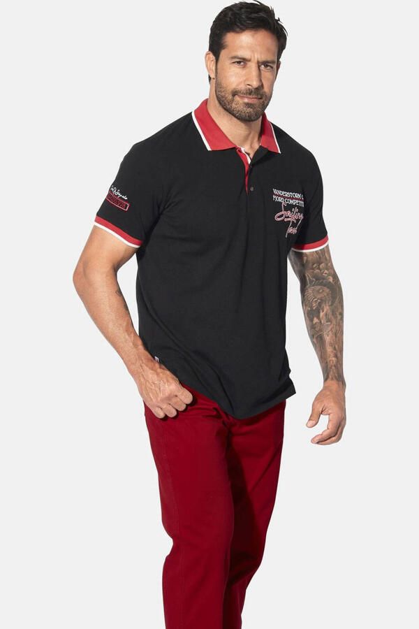 Jan Vanderstorm regular polo IWAR Plus Size zwart