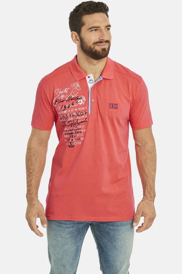 Jan Vanderstorm regular polo JANO Plus Size koraalrood - Foto 4