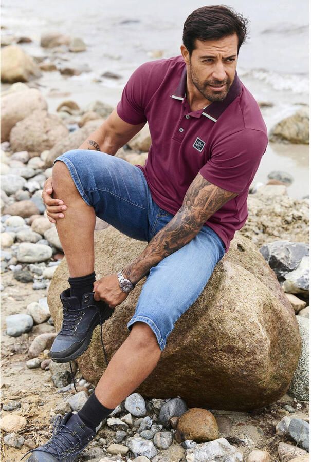 Jan Vanderstorm regular polo MORLAN Plus Size donkerrood - Foto 3