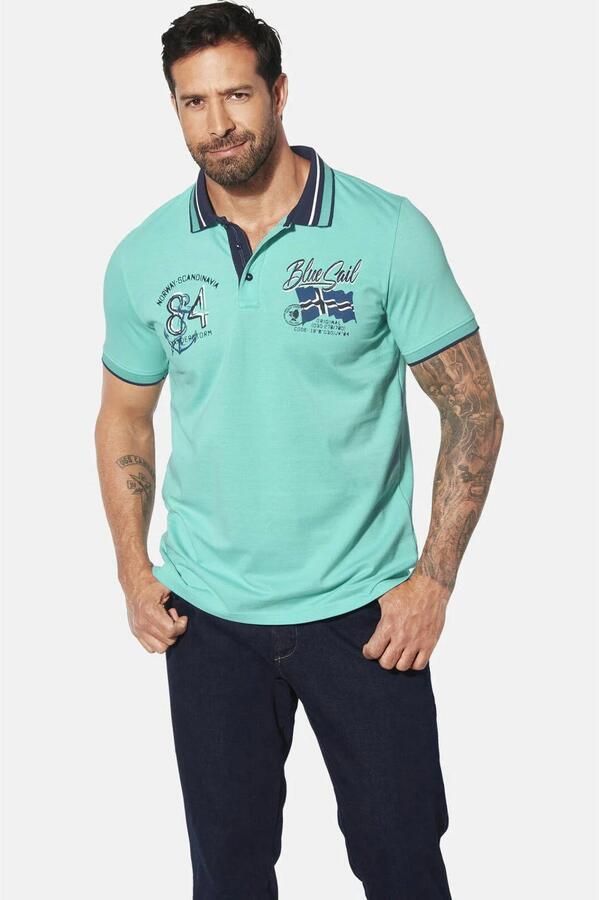 Jan Vanderstorm regular polo OLFGIR Plus Size turquoise