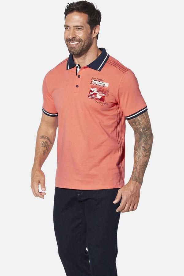 Jan Vanderstorm regular polo OLFTIN Plus Size koraalrood