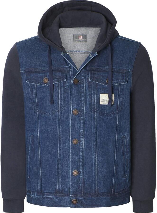 Jan Vanderstorm spijkerjas Plus Size donkerblauw - Foto 3