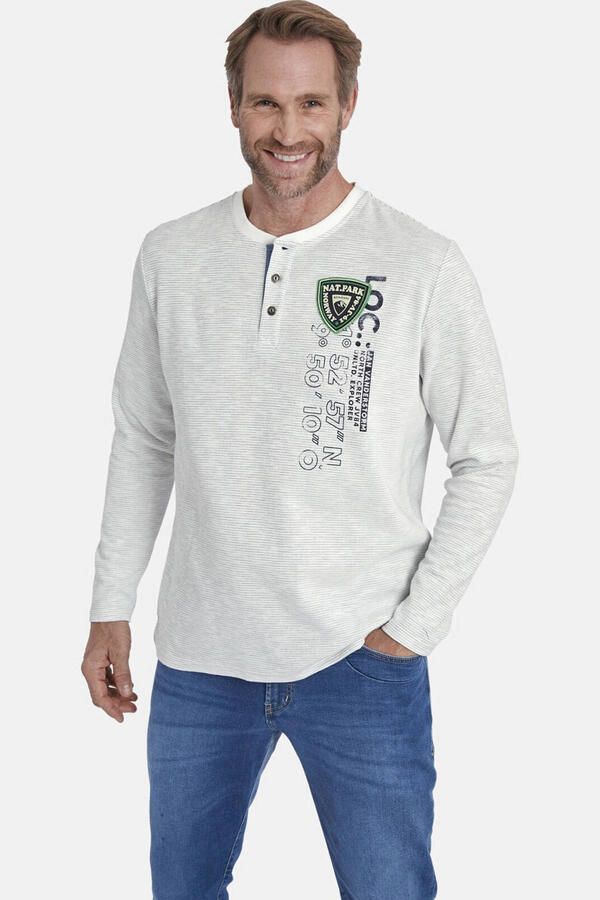 Jan Vanderstorm sweater REGINALD Plus Size met printopdruk wit