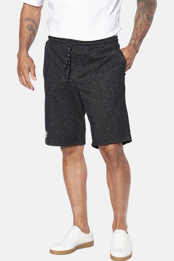 Jan Vanderstorm sweatshort JORNRIK Plus Size zwart (set van 2)