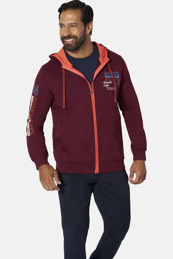 Jan Vanderstorm sweatvest Plus Size RODERICH donkerrood