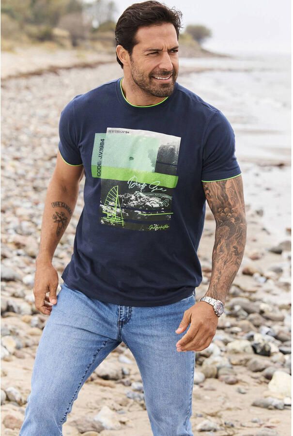 Jan Vanderstorm T-shirt HAKEJAN Plus Size donkerblauw - Foto 2