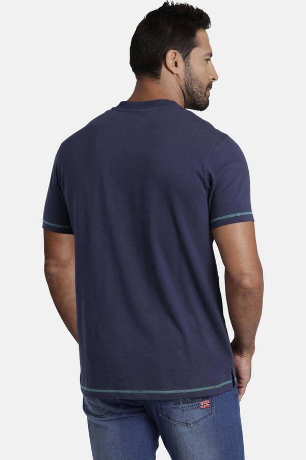 Jan Vanderstorm T-shirt NORDGER Plus Size met tekst donkerblauw - Foto 3