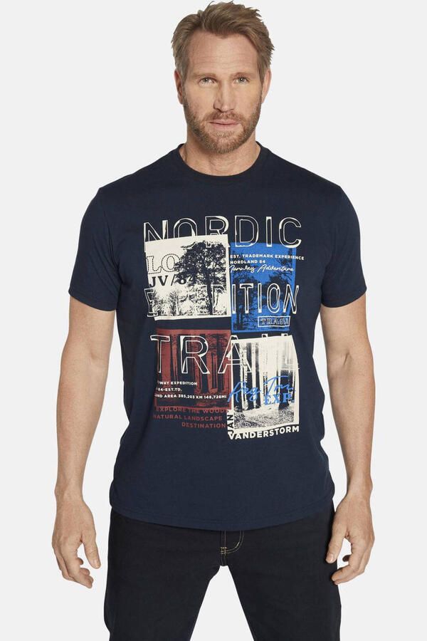 Jan Vanderstorm T-shirt Plus Size TANDRUP donkerblauw