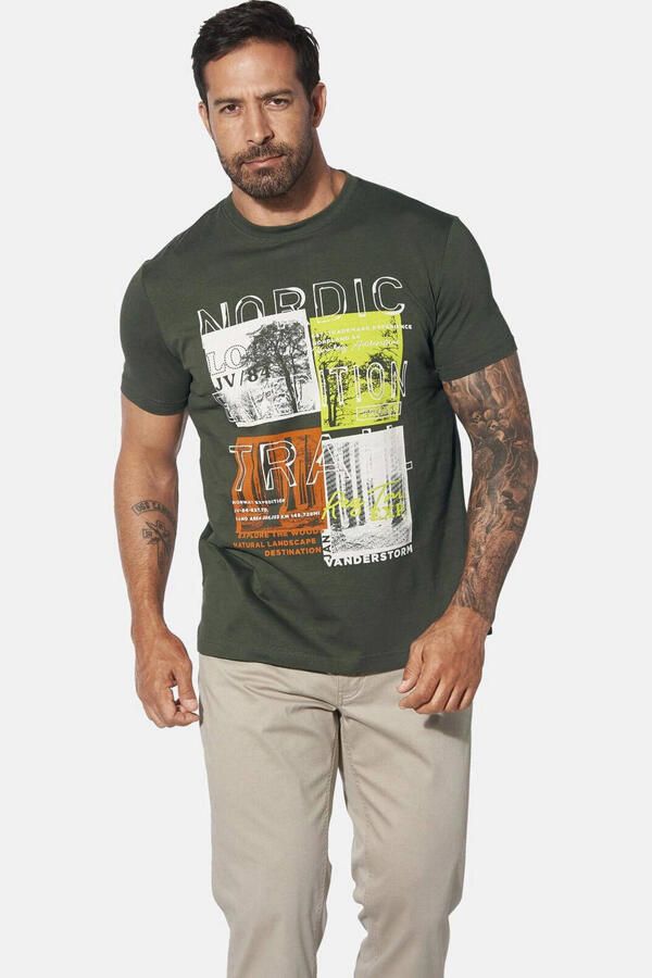 Jan Vanderstorm T-shirt Plus Size TANDRUP olijfgroen