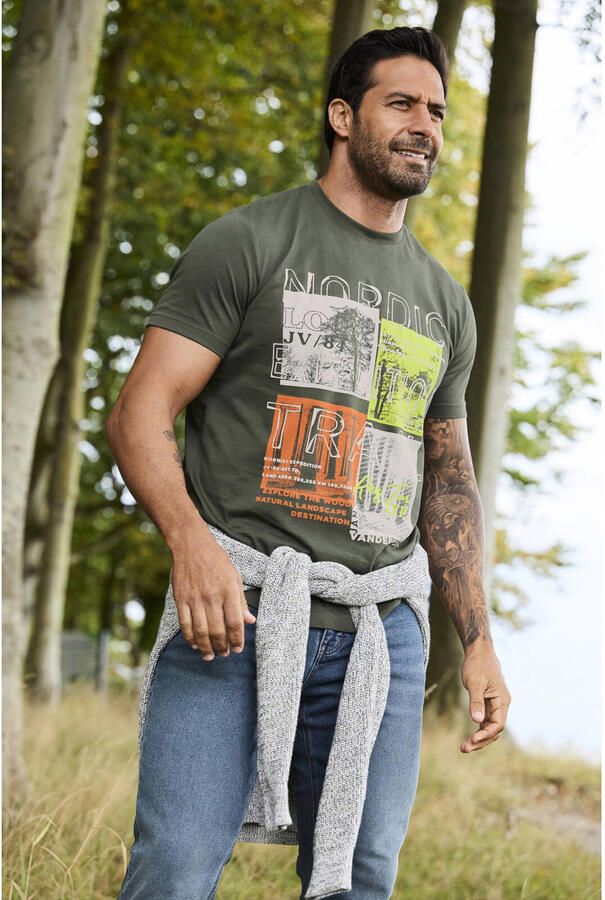 Jan Vanderstorm T-shirt Plus Size TANDRUP olijfgroen - Foto 3