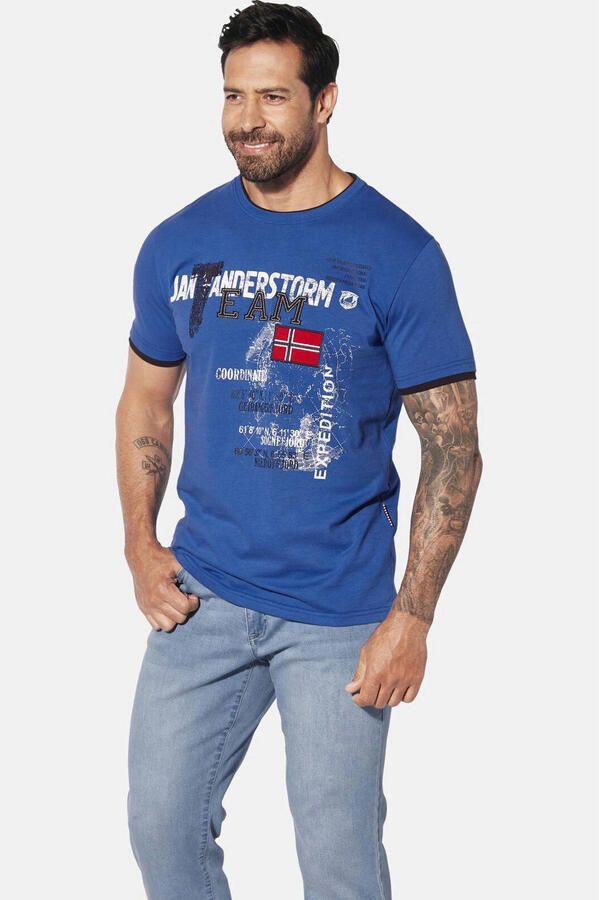 Jan Vanderstorm T-shirt SÖLVE Plus Size blauw