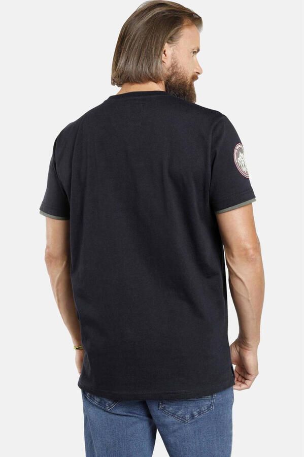 Jan Vanderstorm oversized fit T-shirt Plus Size Solve met printopdruk donkerblauw - Foto 2