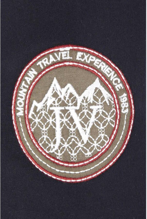 Jan Vanderstorm oversized fit T-shirt Plus Size Solve met printopdruk donkerblauw