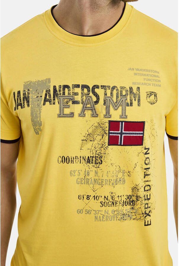 Jan Vanderstorm T-shirt SÖLVE Plus Size geel