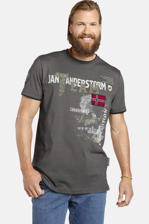 Jan Vanderstorm T shirt SÖLVE robuuste katoen jersey