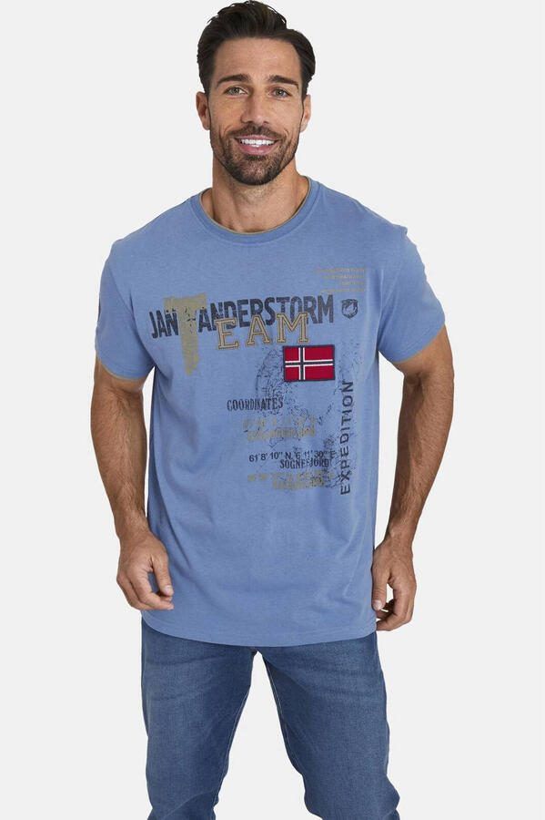 Jan Vanderstorm T-shirt SÖLVE Plus Size lichtblauw - Foto 2