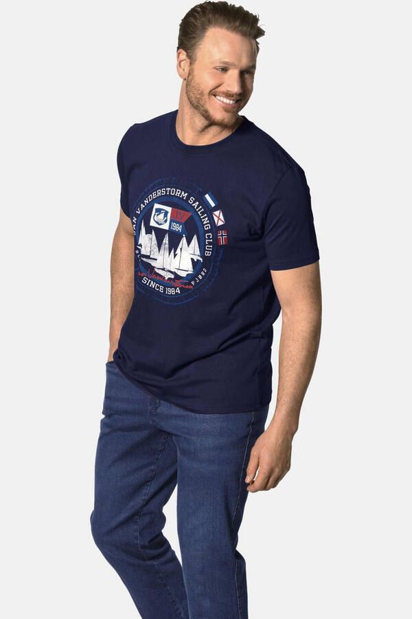 Jan Vanderstorm TERNO loose T-shirt Plus Size donkerblauw