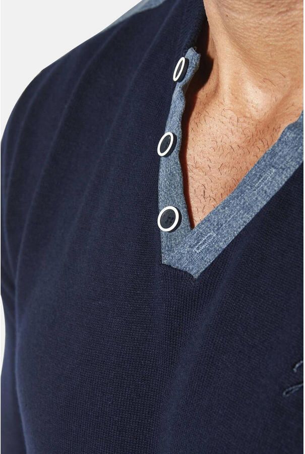 Jan Vanderstorm trui fijn gebreid JORGIR Plus Size donkerblauw - Foto 2