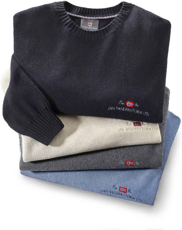 Jan Vanderstorm Gebreide trui ALBREKT Basic in katoenbreisel mix - Foto 2