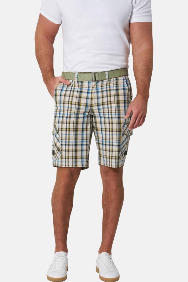 Jan Vanderstorm VALKOR relaxed geruite cargo short groen