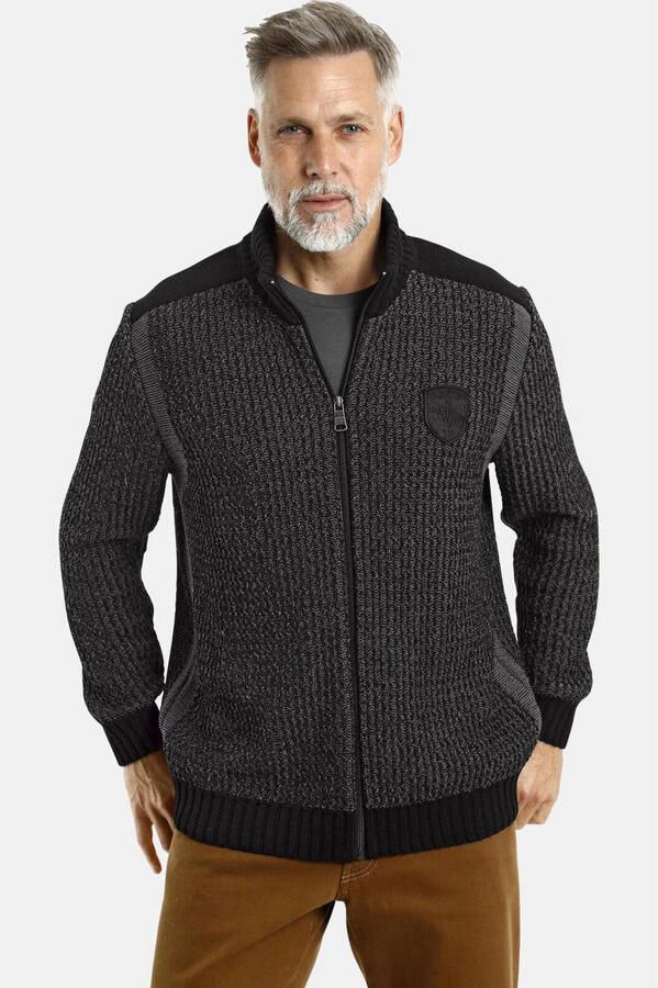 Jan Vanderstorm gemêleerd vest Plus Size Halsten zwart
