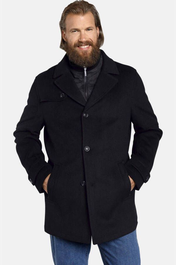 Jan Vanderstorm jas Plus Size TJORVE met wol zwart