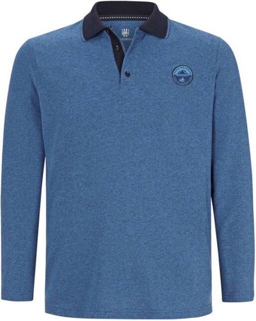 Jan Vanderstorm Poloshirt met lange mouwen ARNAR Comfort fit zijsplitjes