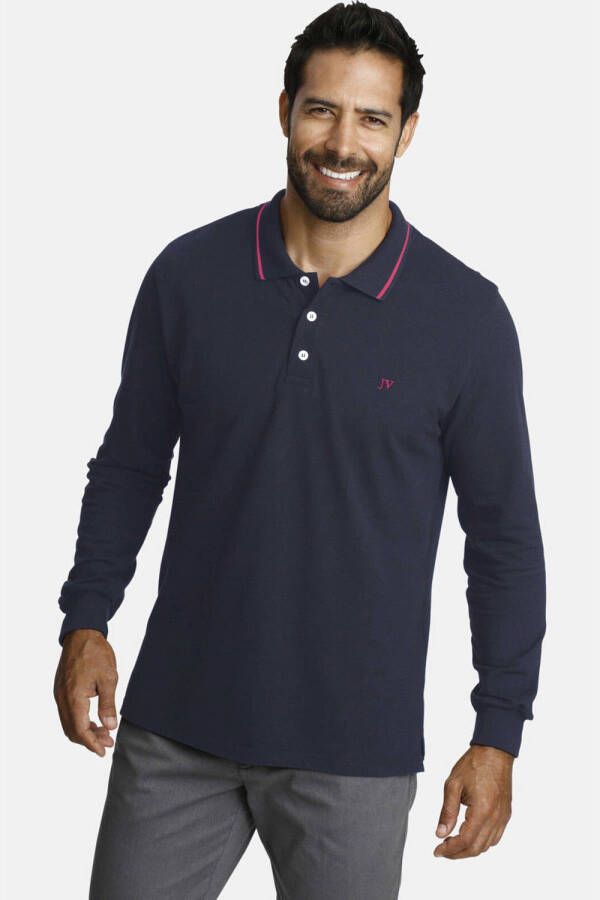 Jan Vanderstorm regular fit polo ELLIS Plus Size donkerblauw