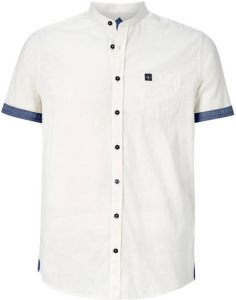 Jan Vanderstorm oversized overhemd HOLDGER Plus Size met contrastbies ecru