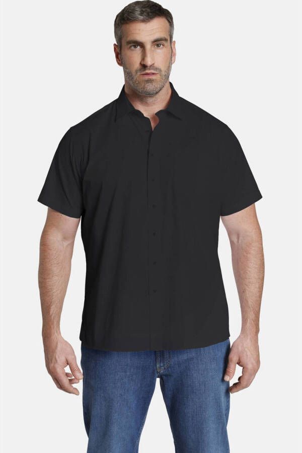 Jan Vanderstorm loose fit overhemd MEINO Plus Size zwart