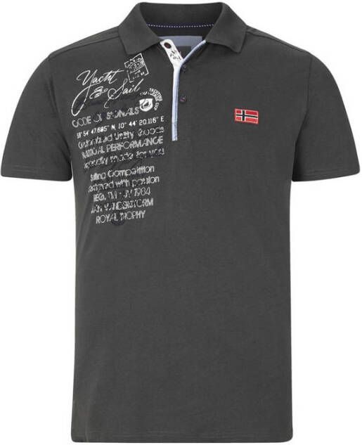 Jan Vanderstorm oversized polo Plus Size JANO met printopdruk Plus Size olijf