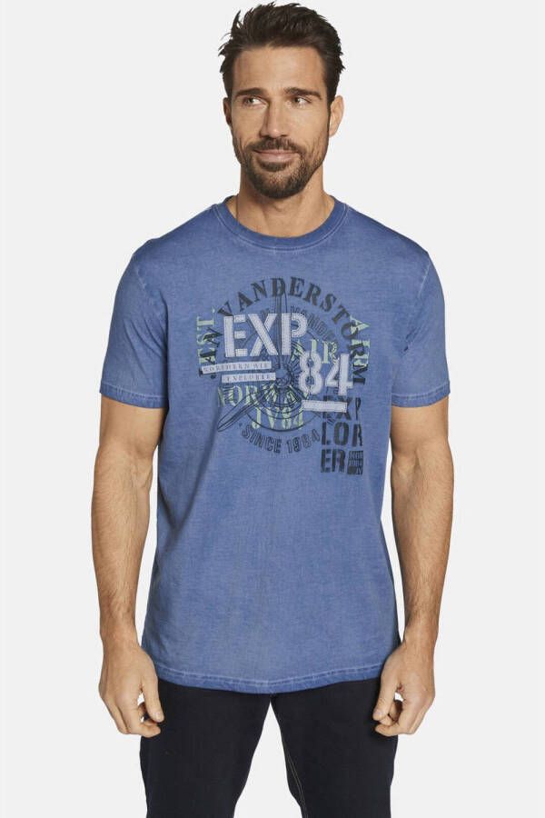 Jan Vanderstorm oversized T-shirt MATTES Plus Size blauw