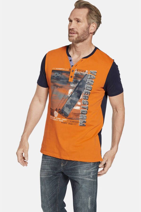 Jan Vanderstorm oversized T-shirt MUNIBERT Plus Size oranje