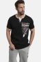 Jan Vanderstorm oversized T-shirt PEDER Plus Size met printopdruk zwart - Thumbnail 1