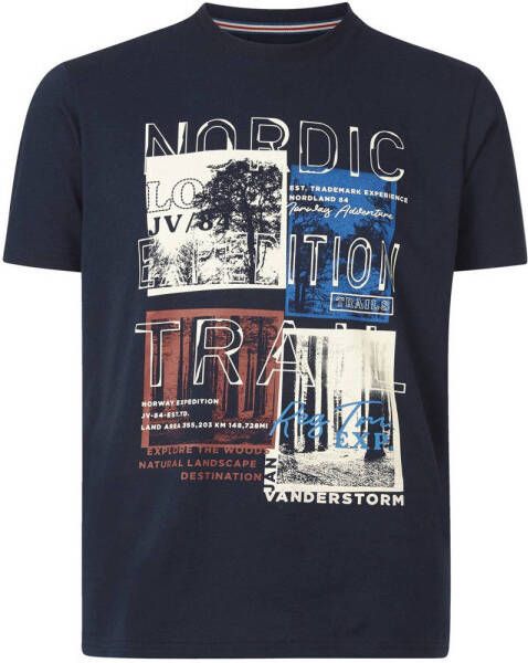 Jan Vanderstorm oversized T-shirt TANDRUP Plus Size donkerblauw