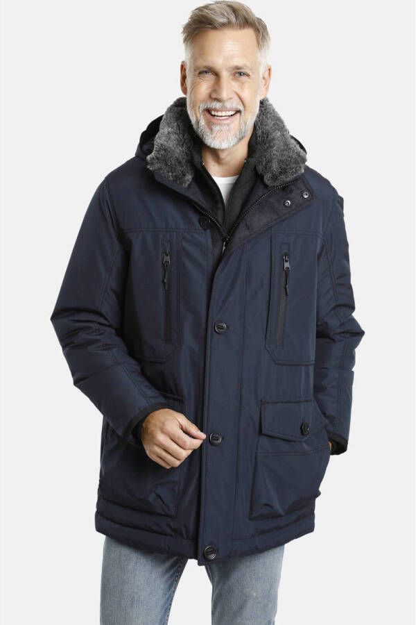 Jan Vanderstorm parka jas Plus Size BOTULFR donkerblauw