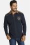 Jan Vanderstorm polo BALDREK Plus Size met contrastbies en borduursels donkerblauw - Thumbnail 1