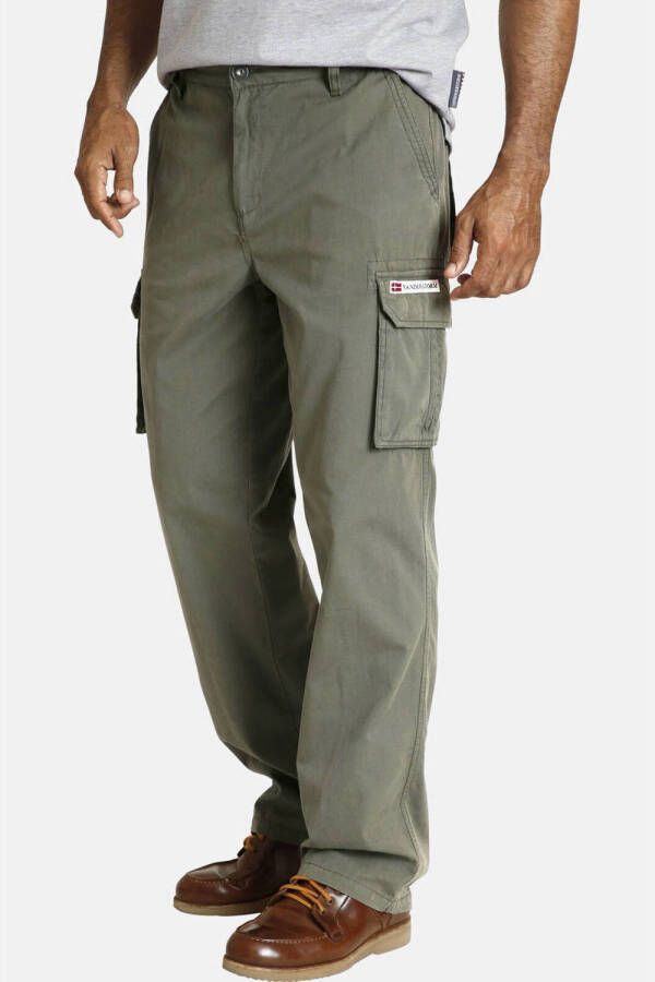 Jan Vanderstorm regular fit broek STEEN Plus Size groen