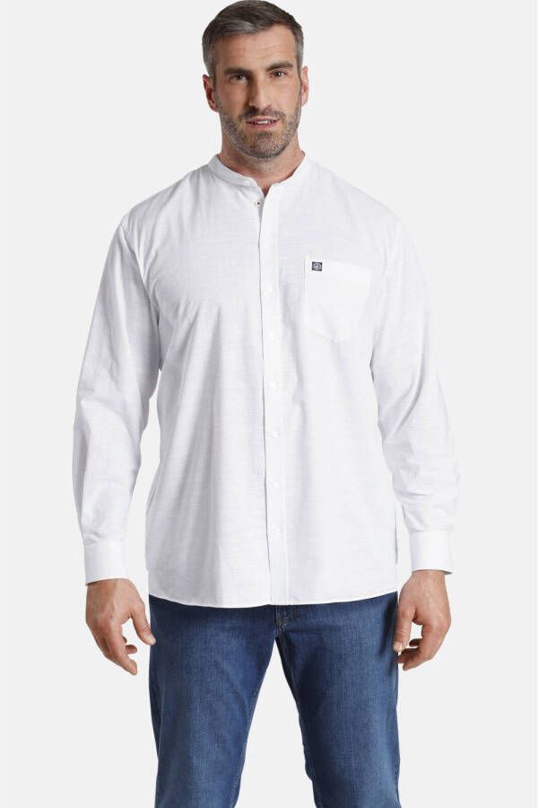 Jan Vanderstorm regular fit overhemd KALLU Plus Size wit
