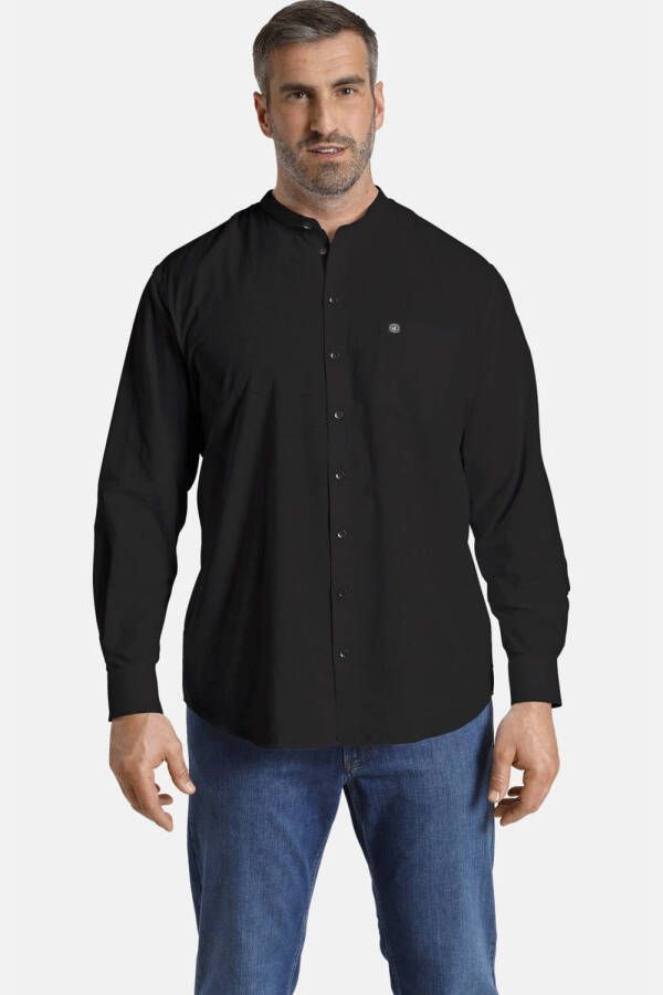 Jan Vanderstorm regular fit overhemd Plus Size KALLU Plus Size zwart