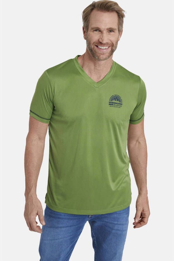 Jan Vanderstorm regular fit T-shirt KLARIN Plus Size met printopdruk groen