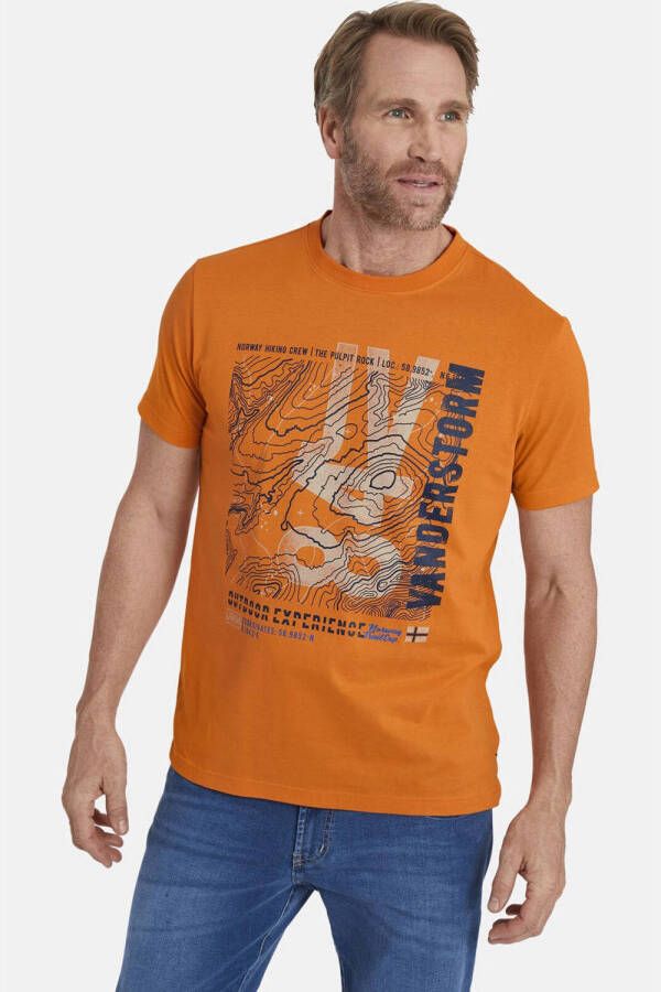 Jan Vanderstorm regular fit T-shirt PAVELKO Plus Size oranje