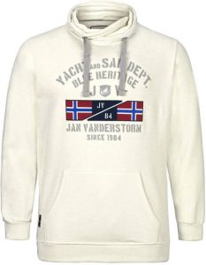 Jan Vanderstorm sweater Plus Size FAPI met printopdruk ecru