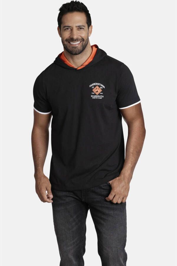 Jan Vanderstorm T-shirt THIADE Plus Size met printopdruk zwart