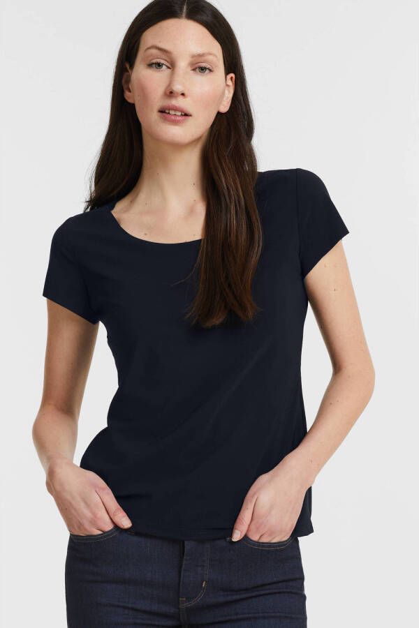 Jane Lushka basic T-shirt Sara van travelstof donkerblauw - Foto 1