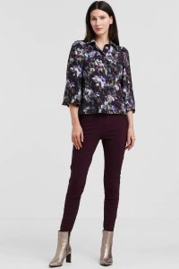 Jane Lushka blouse Ivy van travelstof met printopdruk paars