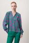 Jane Lushka gebloemde top Liza van gerecycled polyester groen paars - Thumbnail 1