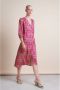 Jane Lushka jurk Colinda Dress met grafische print en plooien roze groen - Thumbnail 1