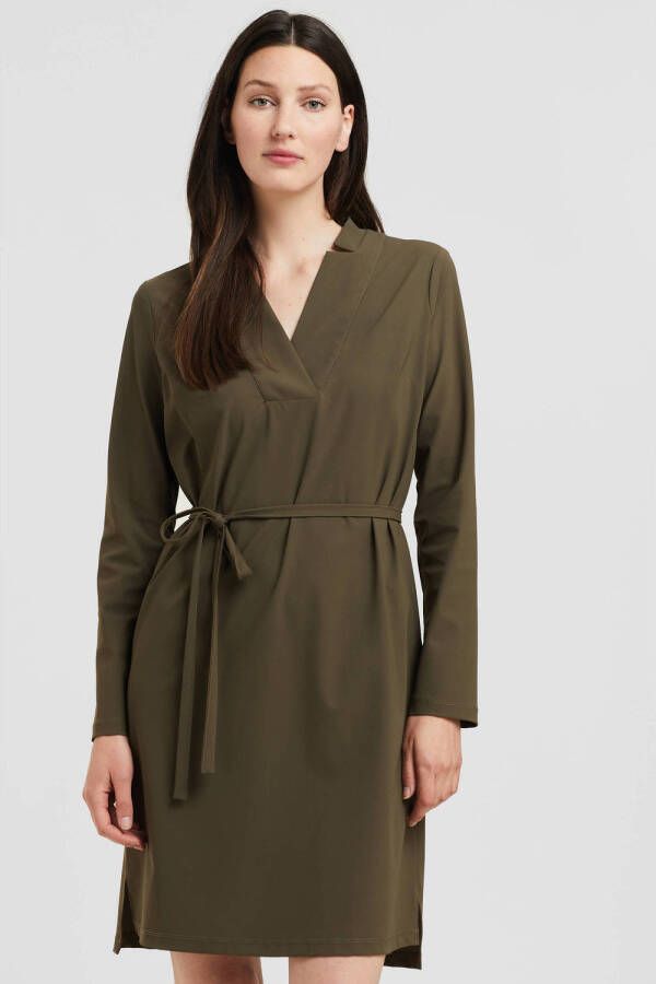 Jane Lushka jurk Kelly van travelstof olijfgroen
